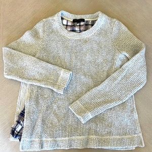 Grey sweater with inner flannel layer